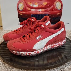 Puma Jamming Easy Rider Bubble Sole Red Suede Shoes Size 7 Youth Womens 8.5